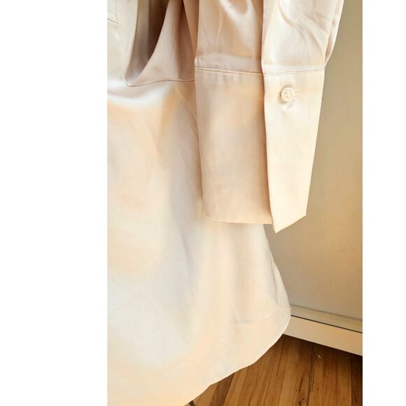 Topshop Button Down Silky Cream Blouse, Casual, Business, Corpcore,  Womens Sz 8 - Picture 6 of 6